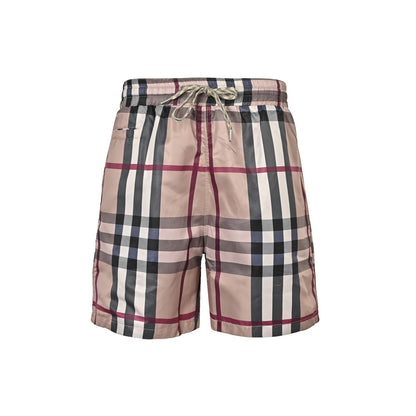 Burberry 22ss plaid elastic drawstring shorts
