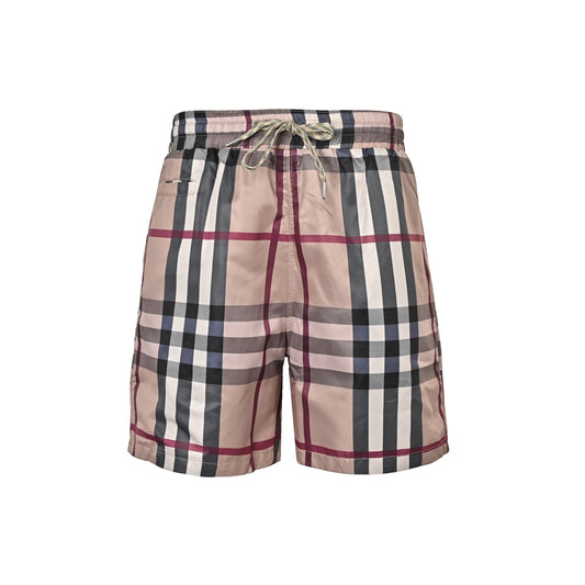 Burberry 22ss plaid elastic drawstring shorts