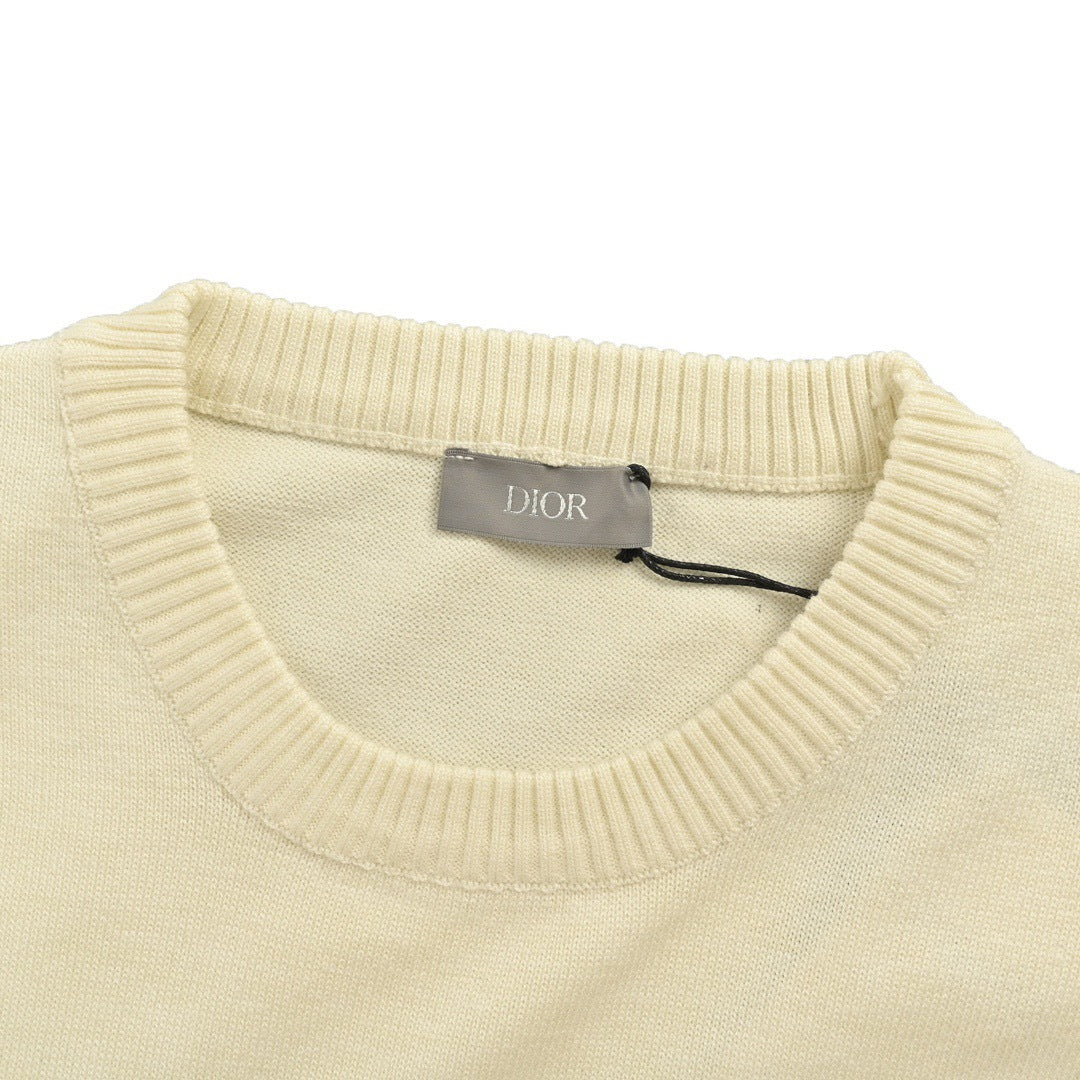 Dior 24Fw 1947 embroidered letter logo crew neck sweater