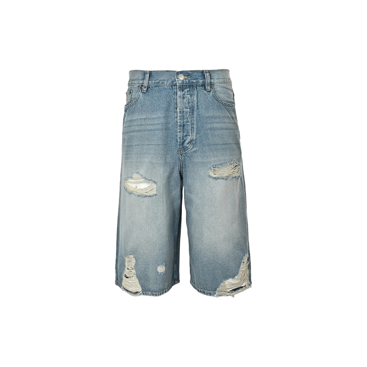 Acne Studios Destroyed Cropped Denim Shorts