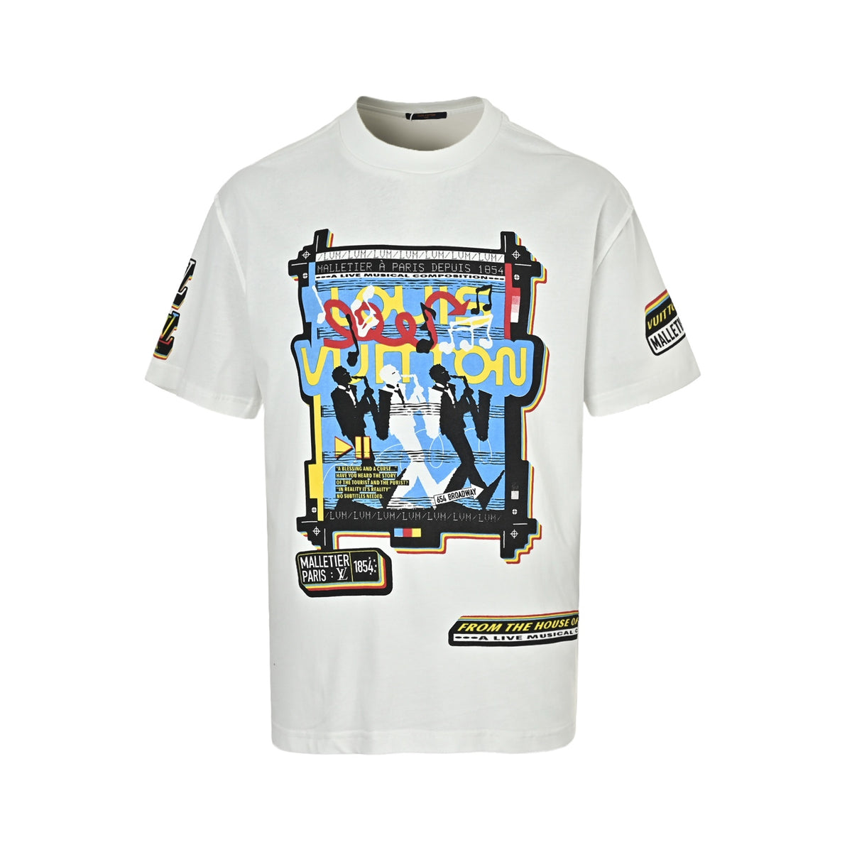 Louis Vuitton front and rear musician direct-print printed short-sleeves