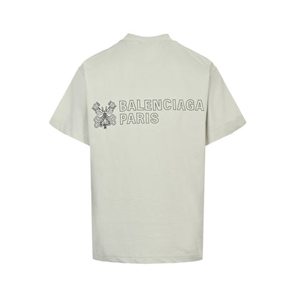 Balenciaga 25ss key badge printed short sleeves