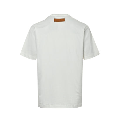 LouisVuitton/Louis Vuitton gradient color thread sailing bird embroidery short sleeves