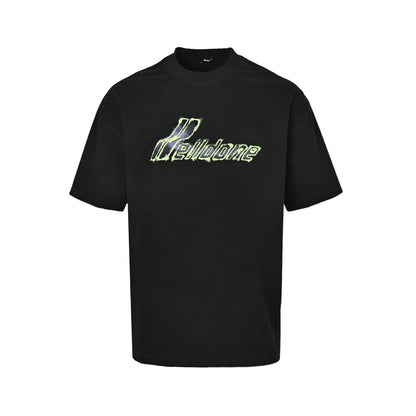 We11 Done Contrast Color Logo Simple Printed Short Sleeves