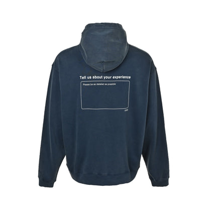 Balenciaga 26ss retro blue five-pointed star signature hooded sweatshirt