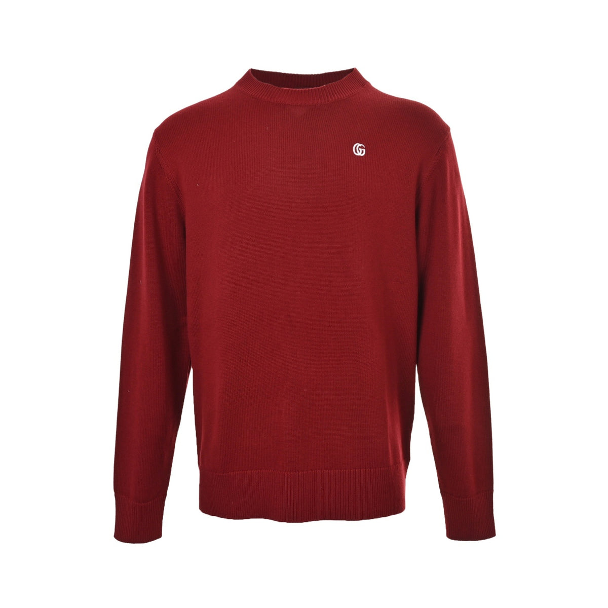 Gucci 25Fw chest double G embroidered crew neck sweater