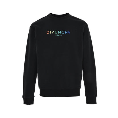 Givenchy 22Fw rainbow gradient embroidered round neck sweatshirt