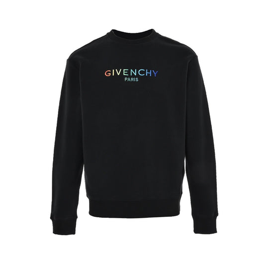 Givenchy 22Fw rainbow gradient embroidered round neck sweatshirt