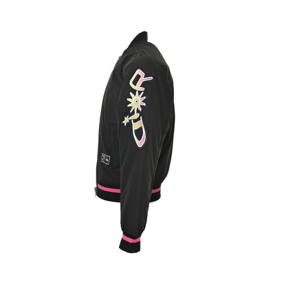 Dior No. 47 neon pink embroidered baseball jacket