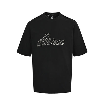 We11 Done rivet star letter short sleeves