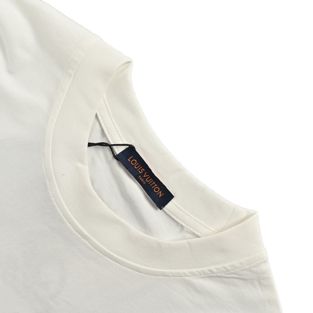 Louis Vuitton floral letter embroidered short sleeves