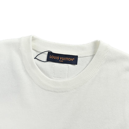 Louis Vuitton fox letter embroidered knitted short sleeves