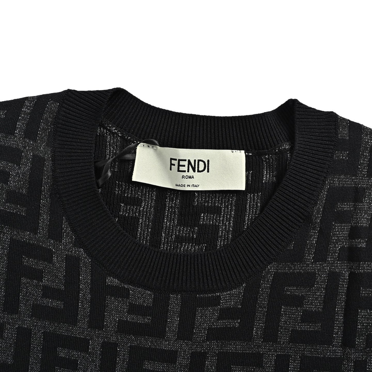 Fendi 26ss women's FF jacquard knitted short sleeves
