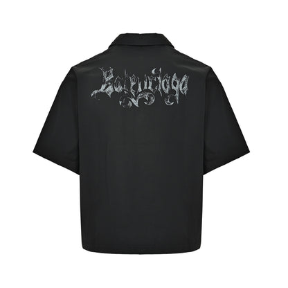 Balenciaga 26ss Gothic letter print suit short-sleeved shirt