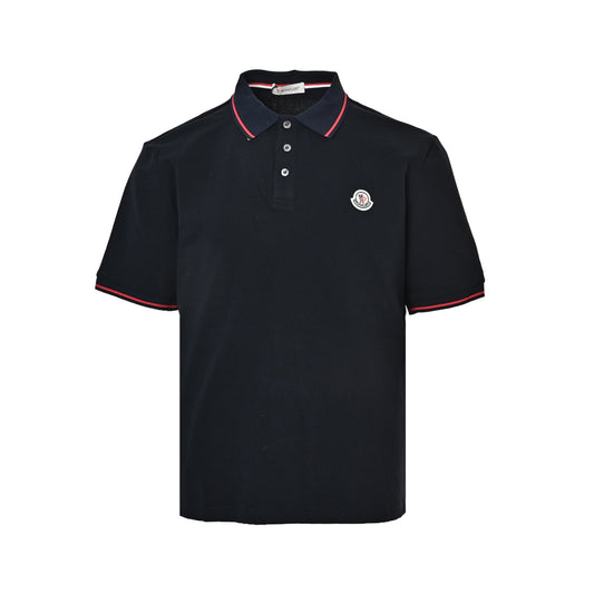Moncler/Muzzled Chest Logo patch embroidered Polo short sleeves