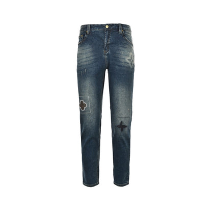 Louis Vuitton 23Fw embroidered patch jeans