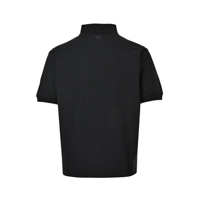 Prada 25ss letter embroidered Polo short sleeves