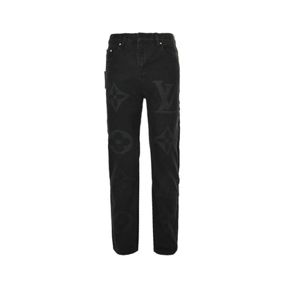 Louis Vuitton old flower print twill suit jeans