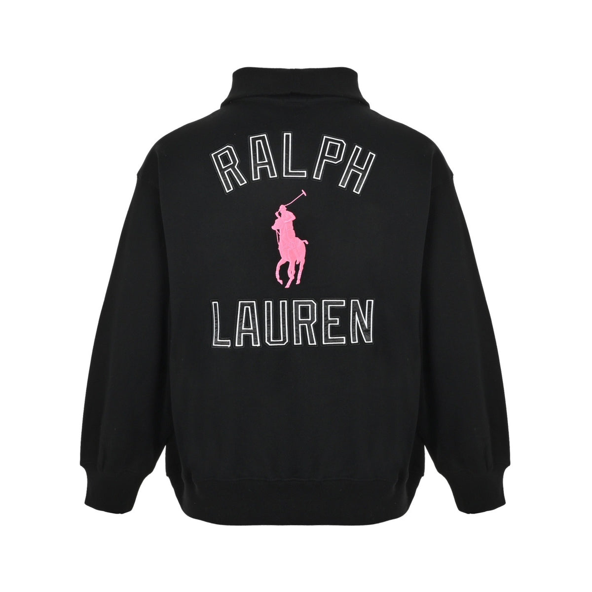 Ralph Lauren pink label embroidered half-zip sweatshirt