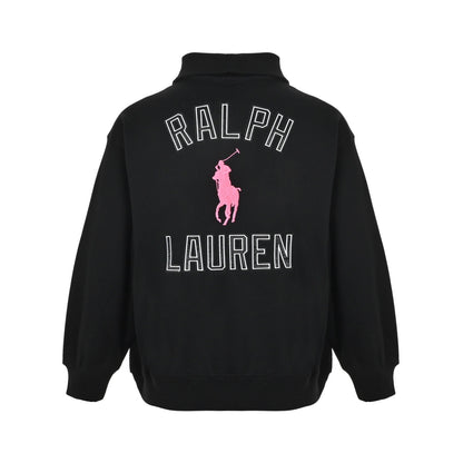 Ralph Lauren pink label embroidered half-zip sweatshirt