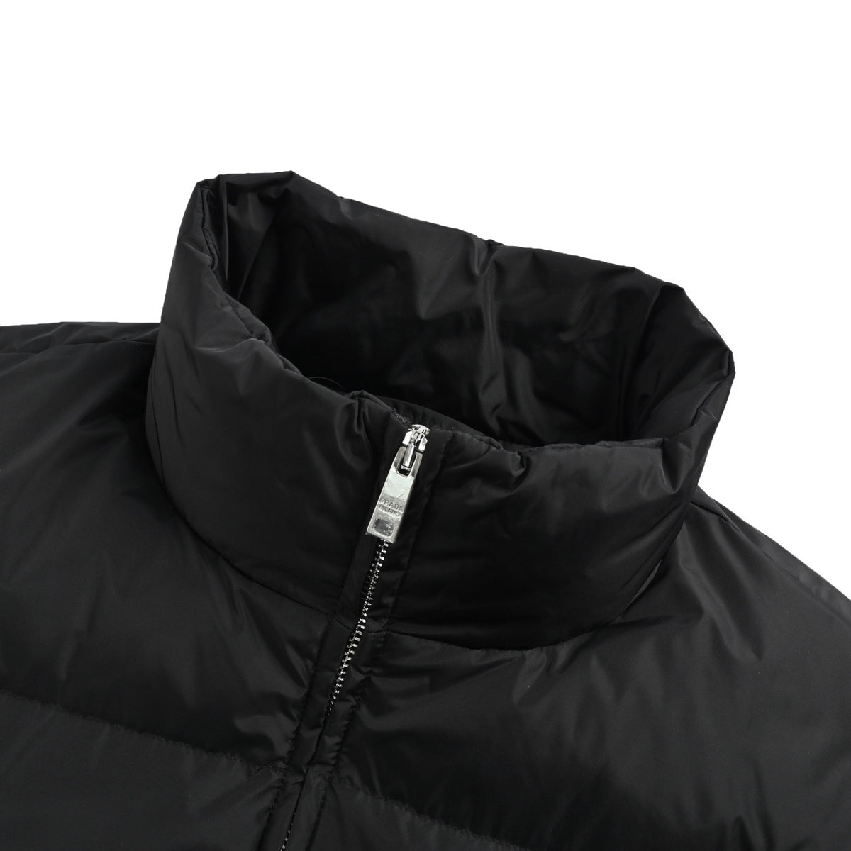 Prada triangle cloth mark stand collar down jacket