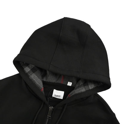 Burberry 23Fw B logo plaid lined zipper hooded sweatshirt jacket