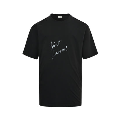 SAINT LAURENT colorful blur printed short sleeves