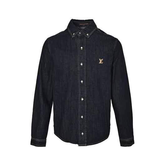 Louis Vuitton 26ss leather stamp logo denim shirt jacket