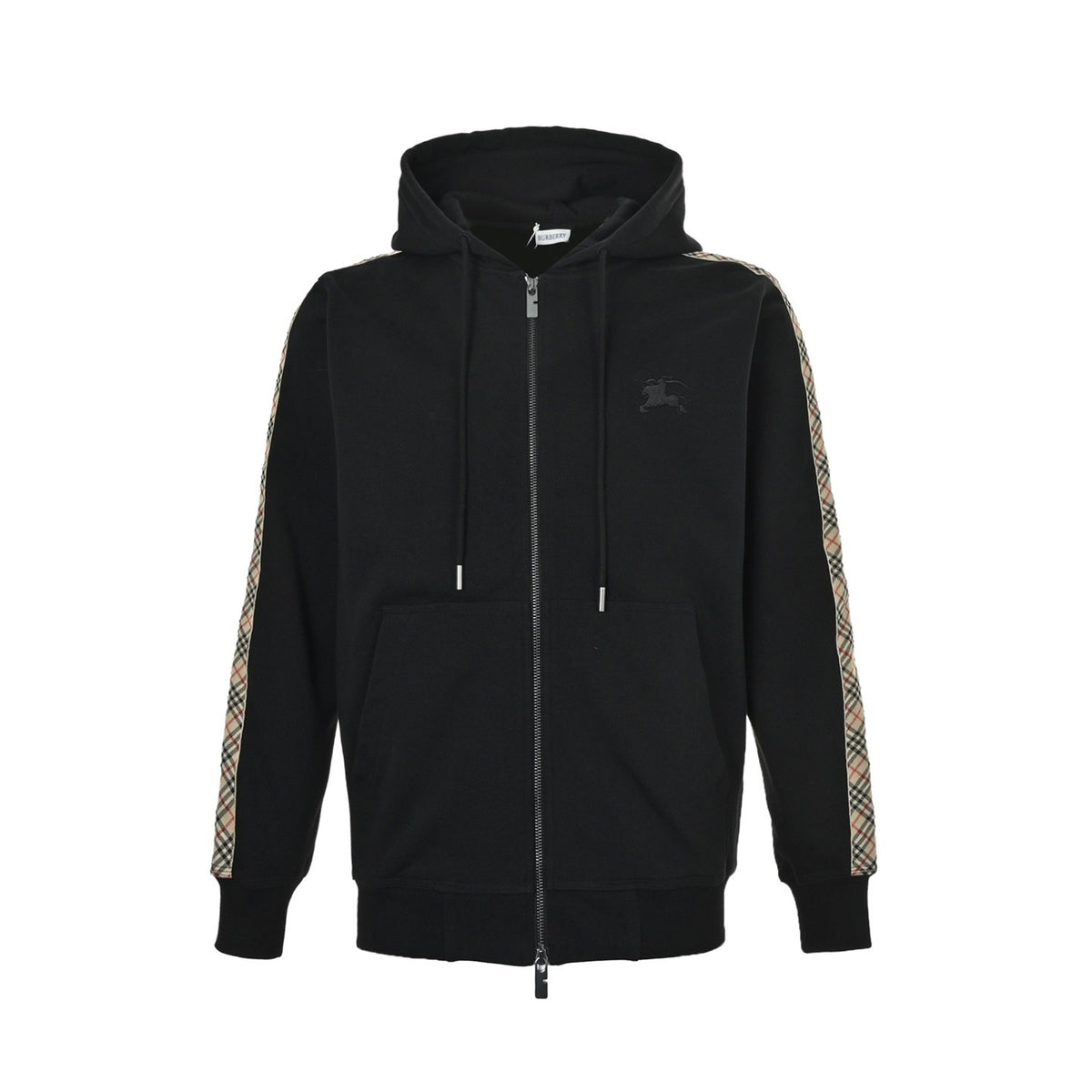 Burberry 25Fw war horse small label embroidered webbing zipper hooded jacket