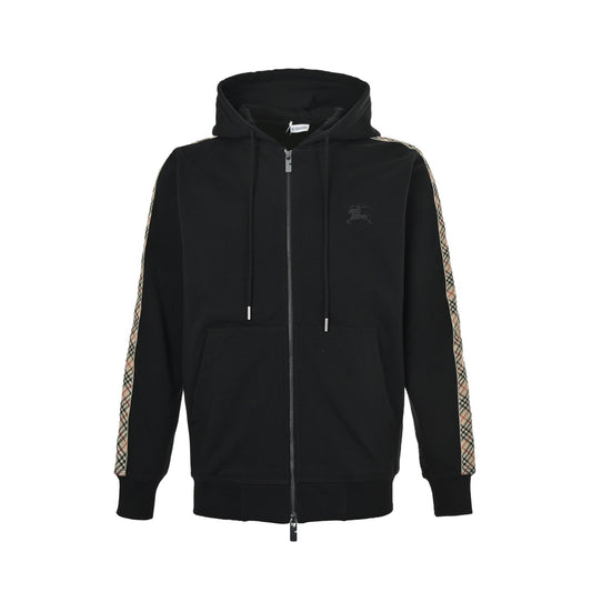 Burberry 25Fw war horse small label embroidered webbing zipper hooded jacket