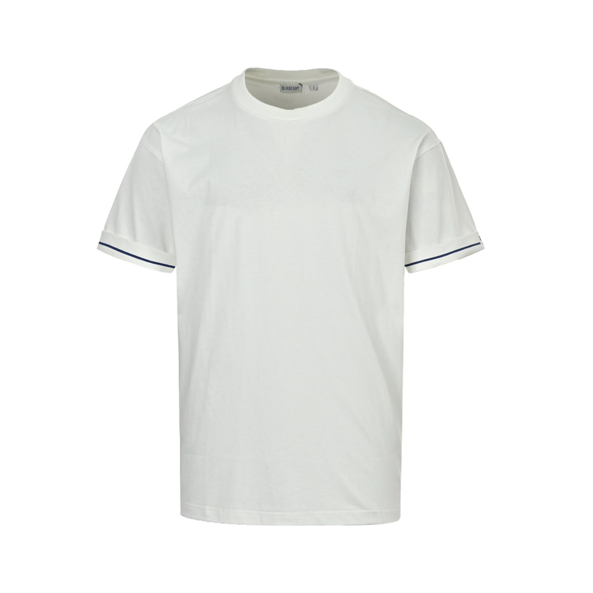 Burberry cuffs webbing printed round neck short sleeves