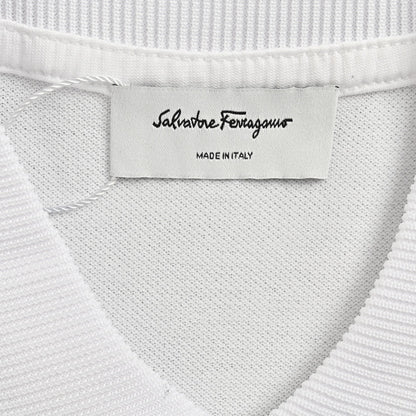 Ferragamo 24ss Polo short sleeves with embroidered letters on the chest