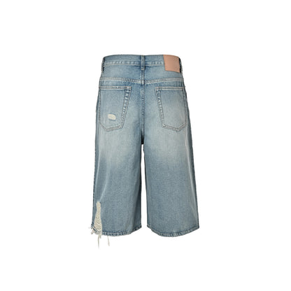 Acne Studios Destroyed Cropped Denim Shorts