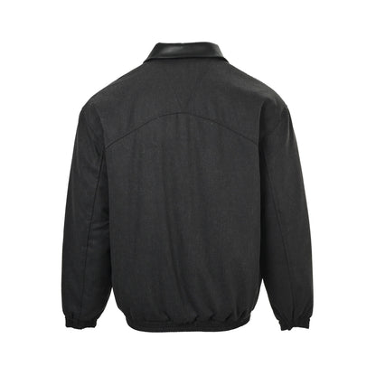 Prada leather collar lapel padded jacket