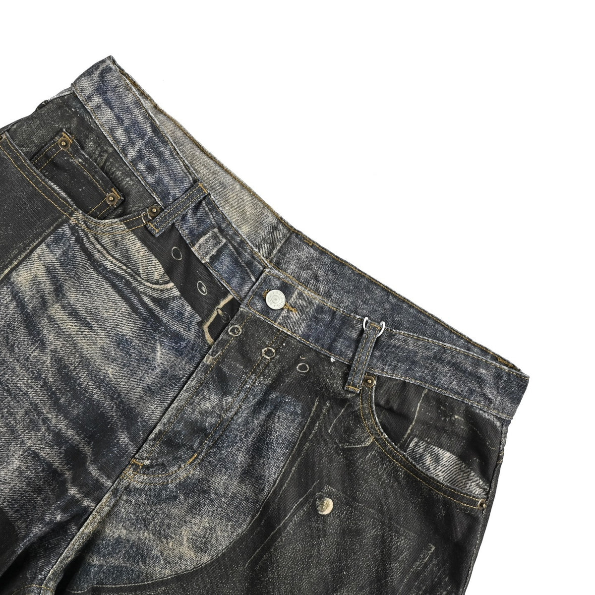 Acne Studios 3D digital print wide leg jeans