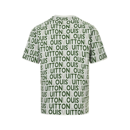 Louis Vuitton 26ss barrage letter jacquard knitted short sleeves