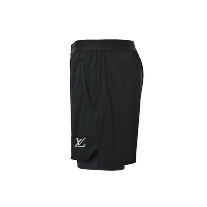 Louis Vuitton logo printed double shorts