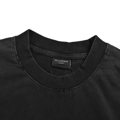 Balenciaga/Balanciaga 24ss flame print distressed short sleeves