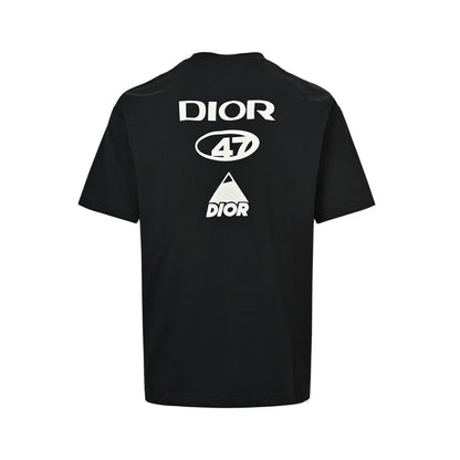 Dior 26ss flocked letter logo printed short sleeves