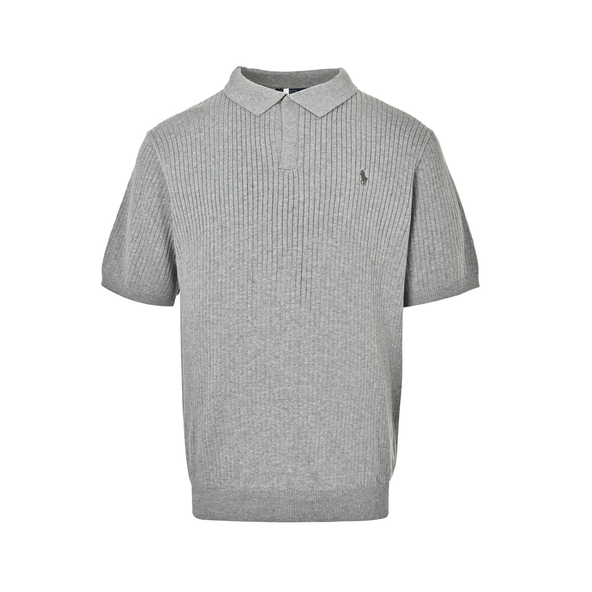 RALPH LAUREN Pony Lapel Knitted Pit Stripe Polo Short Sleeve