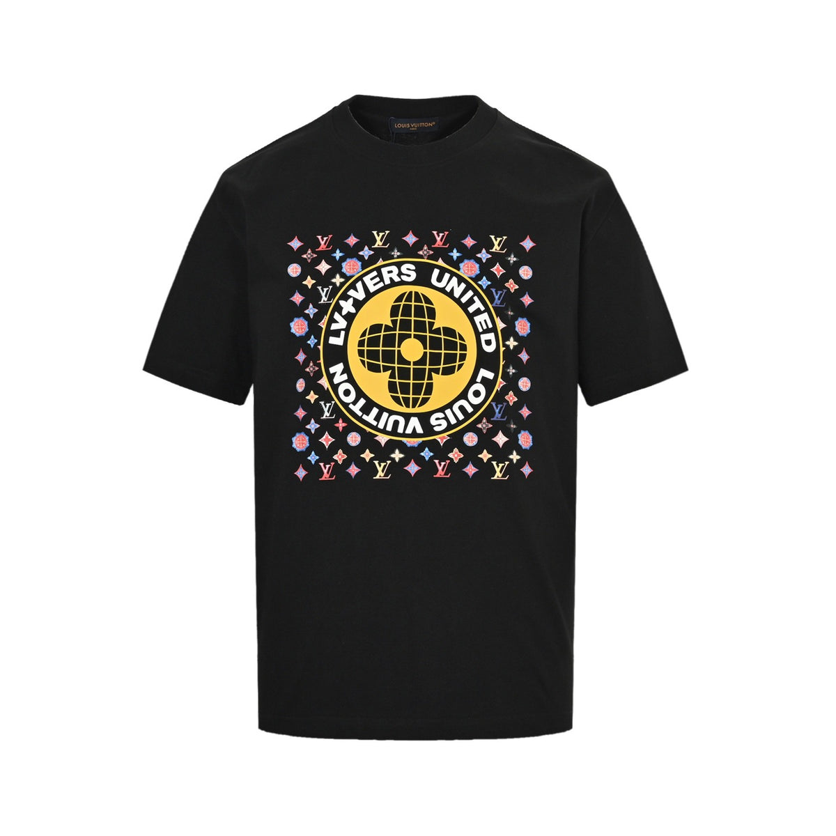 Louis Vuitton 25ss printed logo laminated letter short sleeves
