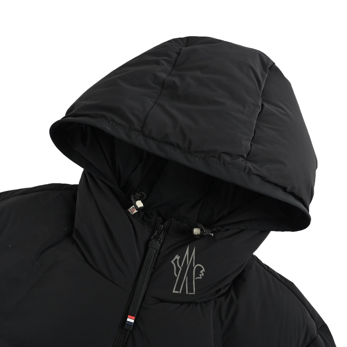 Moncle/Mask 25Fw arm silicone logo hooded down jacket