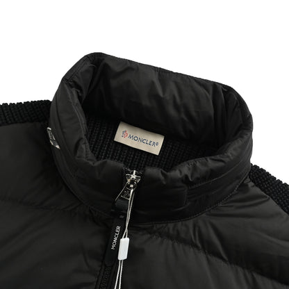 Moncler/Mask quilted knitted patchwork down jacket