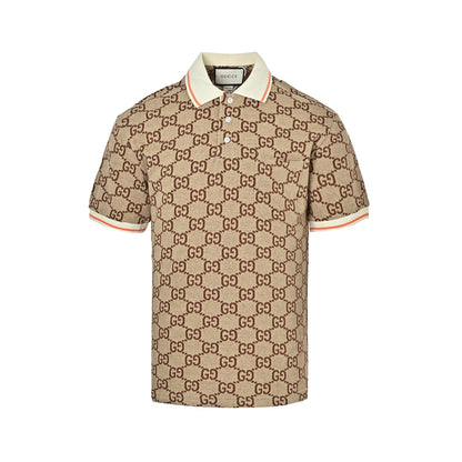 Gucci Double G all-over logo jacquard Polo short sleeves