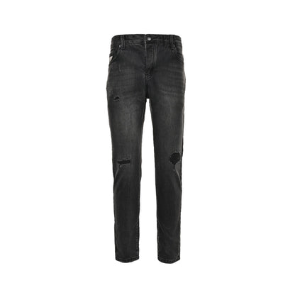Prada 23Fw triangle logo embroidered logo washed jeans
