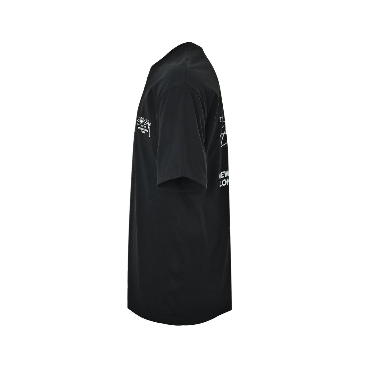 Stussy short sleeves with lettering and slogan printing on the back