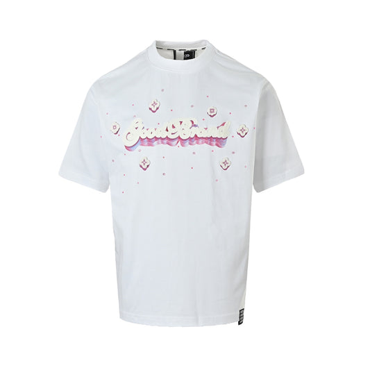 GOODBRAND 26ss three-dimensional small flower rope embroidery hot rhinestone short sleeves