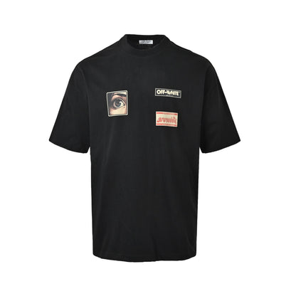 OFF WHITE eye letter logo printed short sleeves