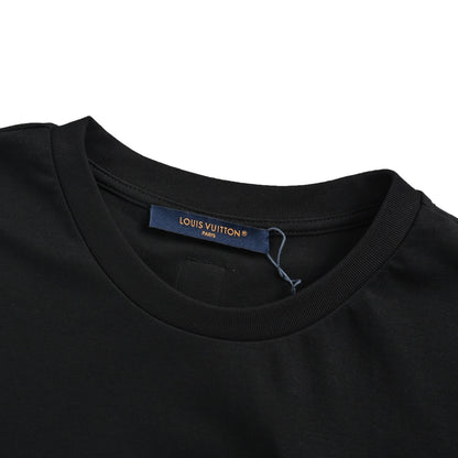 Louis Vuitton three-flower embroidery logo embroidered short sleeves