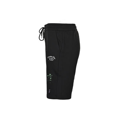 Dior inkjet graffiti embroidered logo shorts